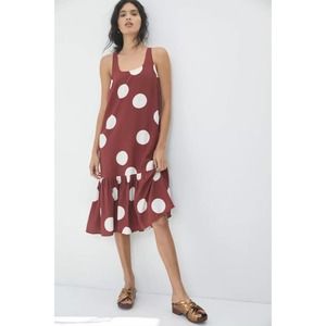 Anthropologie Michaela Flounced Polka Dot Sleeveless Boho Dress